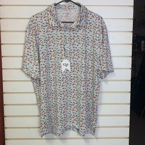 🍻 🦀 1764 Mens golf polo XL Beer & Crab print